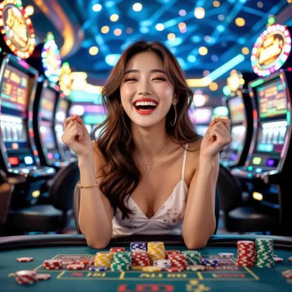 Счастливая девушка, выигравшая джекпот в КБО Бет